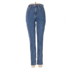 Ae dark blue mom jean leggings striped stripes slimming retro style high waist